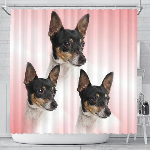 Toy Fox Terrier Print Shower Curtain