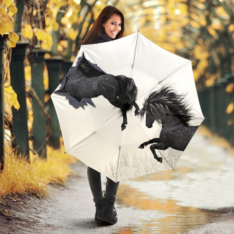 Amazing Black Horse Art Print Umbrellas