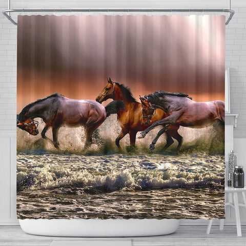 Amazing Horse Painting Print Shower Curtains