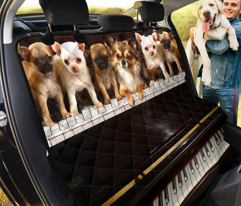 Chihuahua On Piano Print Pet Seat Covers