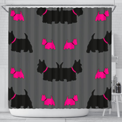 Scottish Terrier Dog Print Shower Curtain