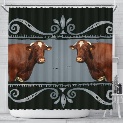 Maine Anjou Cattle (Cow) Print Shower Curtain