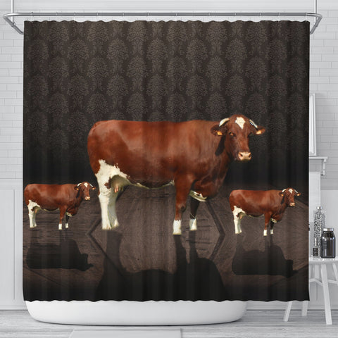 Amazing Maine Anjou Cattle (Cow) Print Shower Curtain