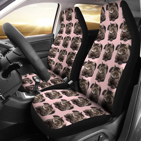 Maine Coon Cat Pattern Print Car Seat Covers