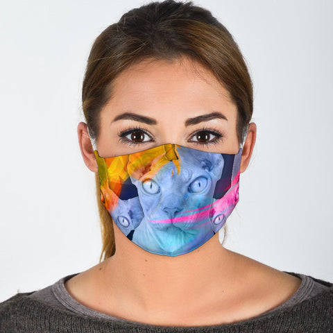 Cute Sphynx Cat Print Face Mask