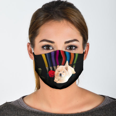 Chow Chow Dog With Rose Print Face Mask