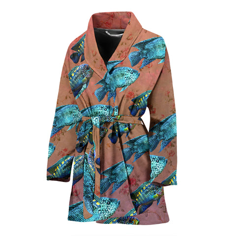 Jack Dempsey Fish Print Women's Bath Robe