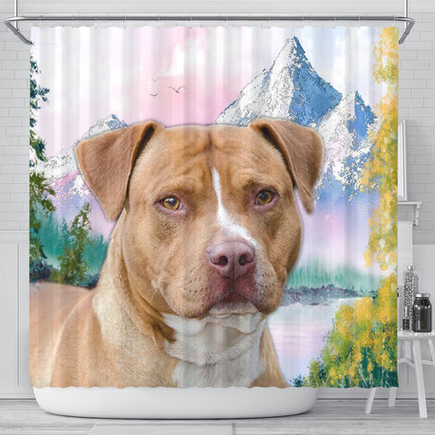 American Staffordshire Terrier Print Shower Curtains