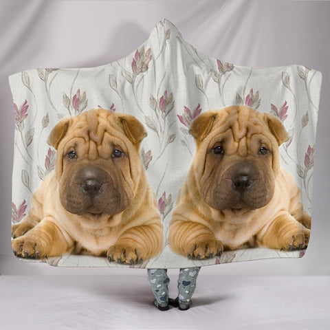 Shar Pei Dog Print Hooded Blanket