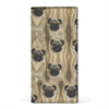 Pug Dog Patterns Print Women's Leather Wallet