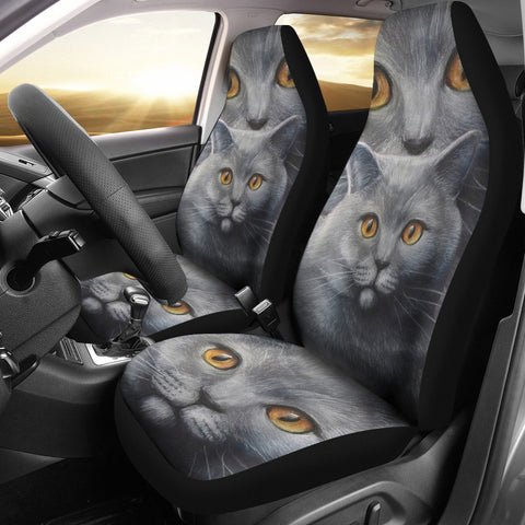 Russian Blue Cat Print Car Seat Covers