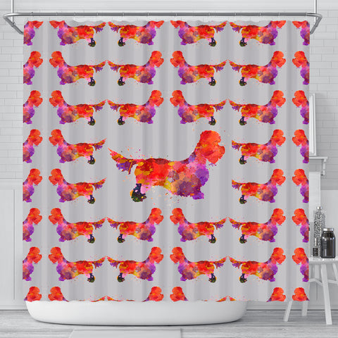 Dandie Dinmont Terrier Dog Art Print Shower Curtains