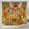 Abyssinian Cat Print Shower Curtains