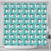 Cute Japanese Chin Dog In Lots Print Shower Curtains