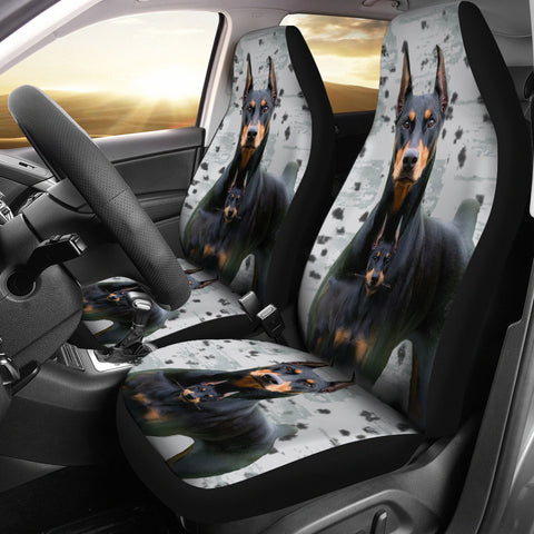 Cute Doberman Pinscher Print Car Seat Covers