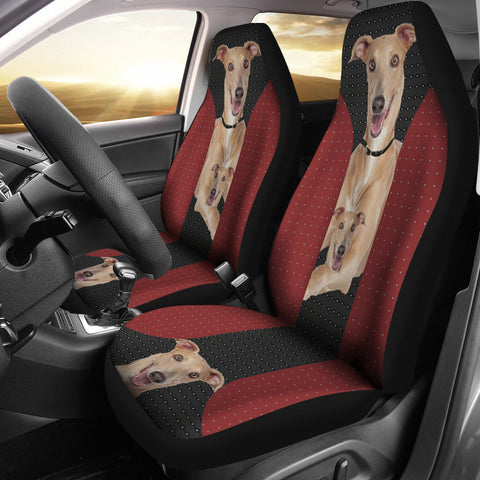 Italian Greyhound Red Black Print Car Seat Covers