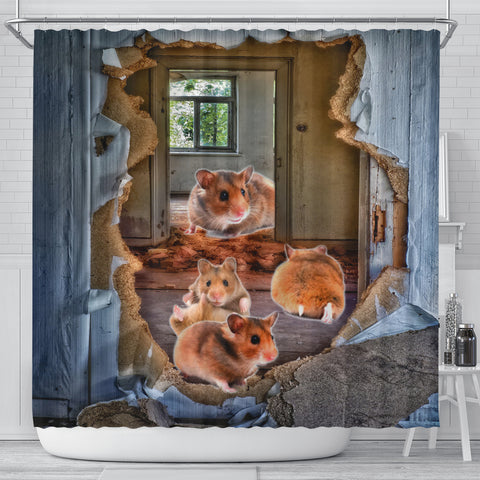Djungarian Hamster 3D Print Shower Curtains