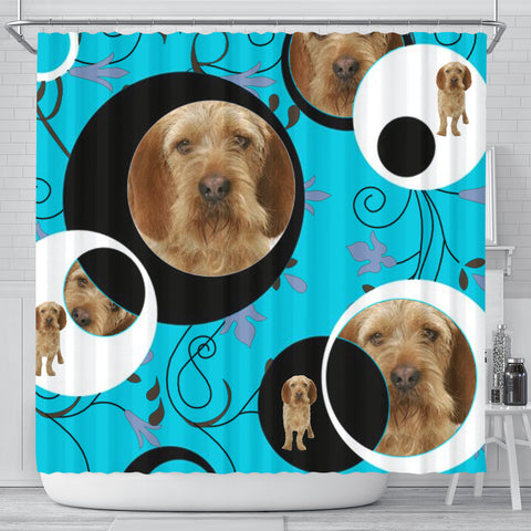 Basset Fauve de Bretagne Dog Print Shower Curtain