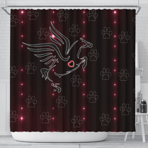 Percheron Horse Print Shower Curtain