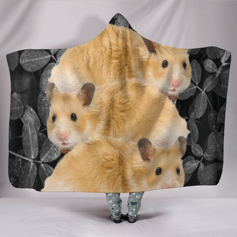 Cute Golden Hamster Print Hooded Blanket