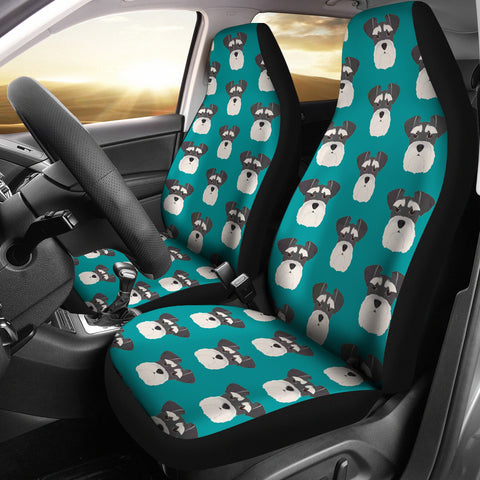Miniature Schnauzer Dog Pattern Print Car Seat Covers