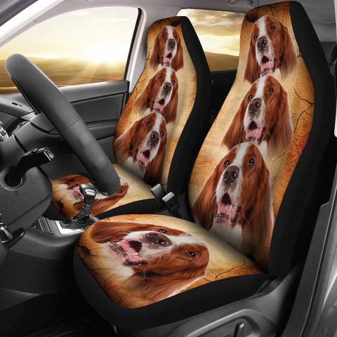 Irish Red and White Setter Print Car Seat Covers