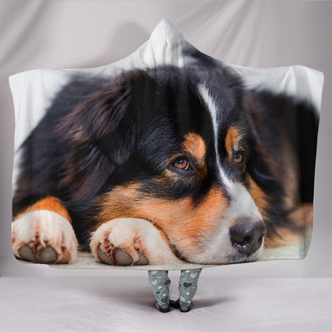 Australian Shepherd DogPrint Hooded Blanket