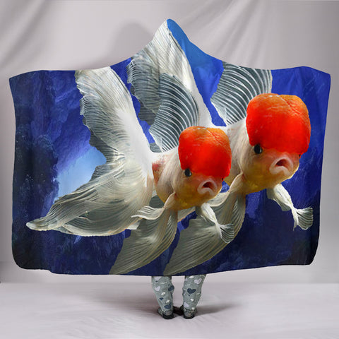 Oranda Fish Print Hooded Blanket