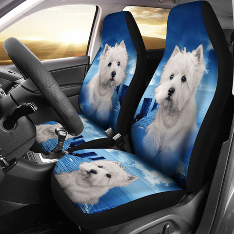 Cute Westie Dog Print Car Seat Covers