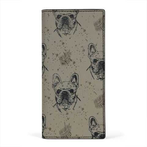 French Bulldog Patterns Print Women's Leather Wallet