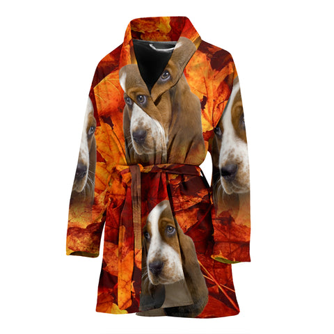 Basset Hound Print Women's Bath Robe