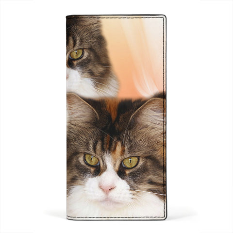 Maine Coon Cat Print Women's Leather Wallet