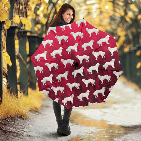 Great Pyrenees Dog Pattern Print Umbrellas