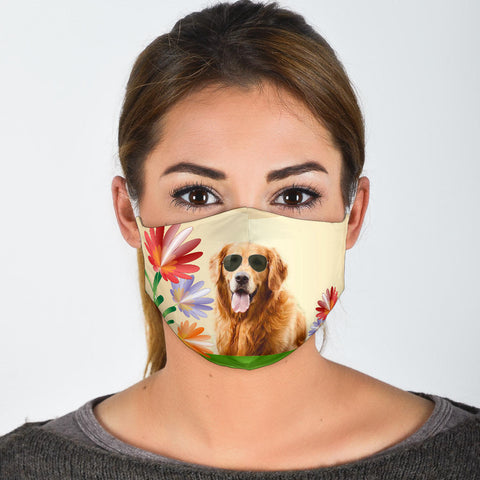 Cute Golden Retriever Print Face Mask