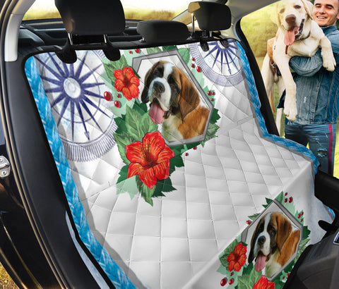 Saint Bernard Floral Print Pet Seat Covers