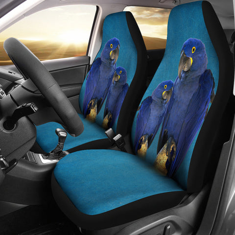 Cute Hyacinth Macaw Print Car Seat Covers