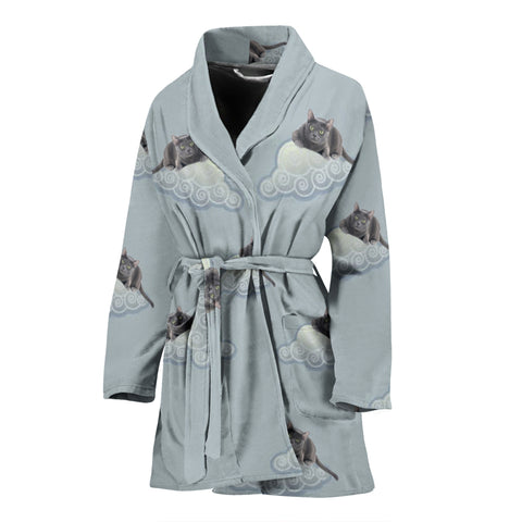 Korat Cat Print Women's Bath Robe