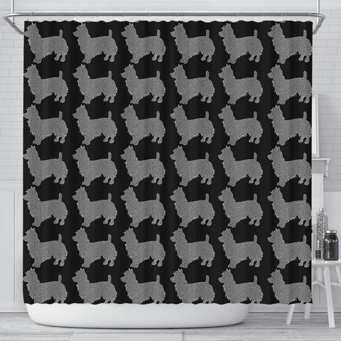 Australian Terrier Dog Pattern Print Shower Curtains