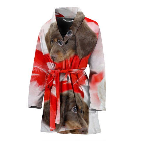 Dachshund Dog Print Women's bath Robe