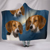 American Foxhound Print Hooded Blanket
