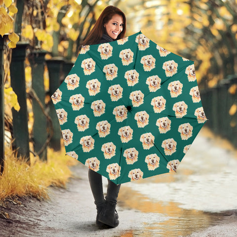 Golden Retriever Dog Pattern Print Umbrellas