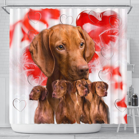 Cute Vizsla Print Shower Curtains