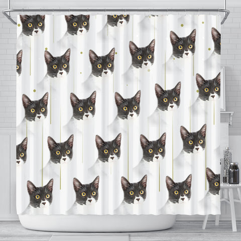 Cute Cats Print Shower Curtain