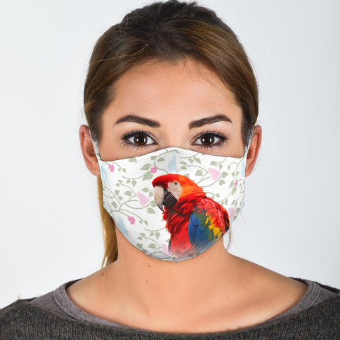 Scarlet Macaw Parrot Print Face Mask