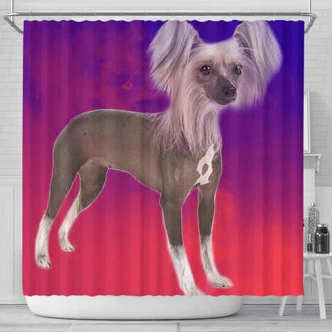 Chinese Crested Dog Print Shower Curtain