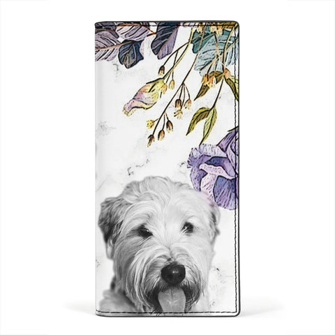 Amazing Briard Dog On White Print Women's Leather Wallet