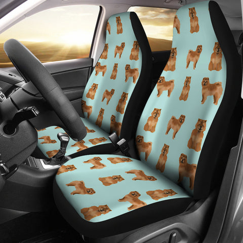 Cute Chow Chow Dog Pattern Print Car Seat Covers