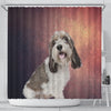 Cute Petit Basset Griffon Vendeen Print Shower Curtains