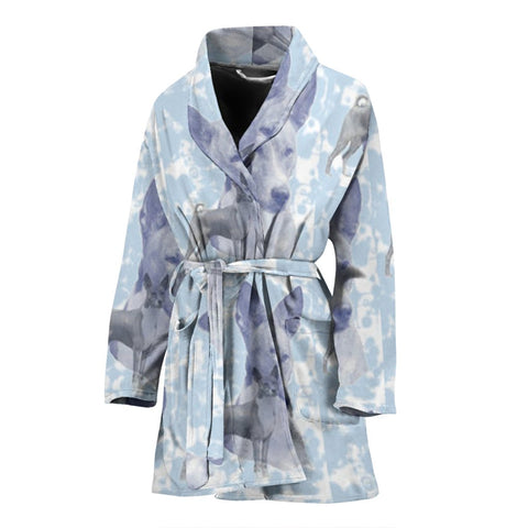 Basenji Dog Patterns Print Women's Bath Robe