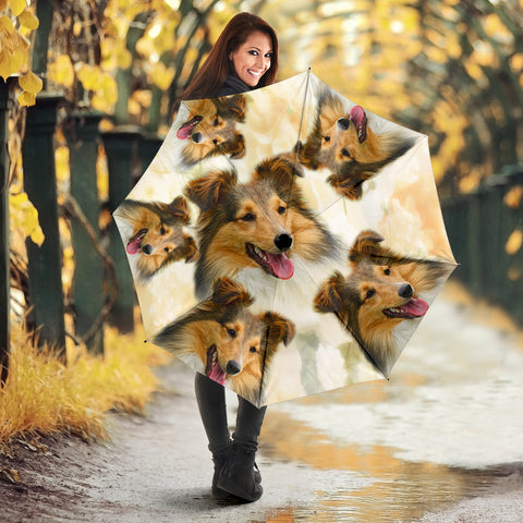 Shetland Sheepdog Print Umbrellas